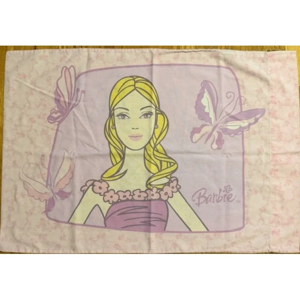 Vintage Barbie pillowcase pink and purple ballet Springs‎